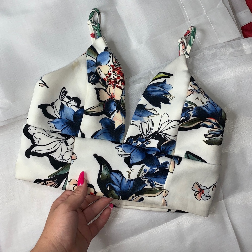 Size S floral bralet/ shirt